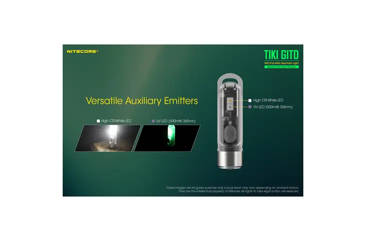 Nitecore TIKI GITD OSRAM P8 LED Rechargeable Keychain Flashlight — 2 models - view 6
